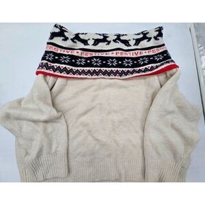 Festive Reindeer & Snowflake Knitted Sweater
